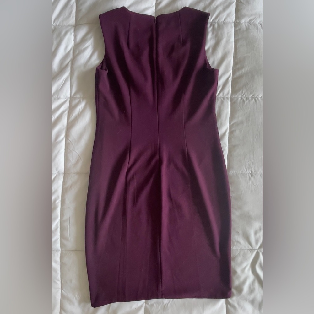 Calvin Klein Plum Sheath Midi Dress Office - Picture 2 of 3